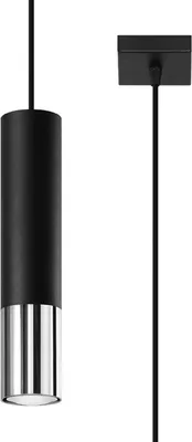 Produktbild von Hängeleuchte LOOPEZ 1 schwarz/chrom 1xGU10 10W Stahl 100x8x8cm Sollux Lighting