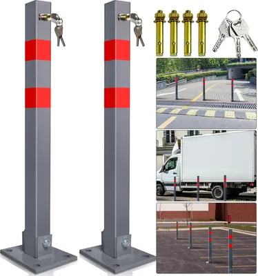 Immagine prodotto di Bettizia barriera posticcia 2X barriera per parcheggio pieghevole 66cm bloccabile in acciaio inox