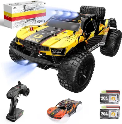 Obrázok produktu pre Diaľkovo ovládané auto, mierka 1:10, rýchlosť 48 km/h, terénne vozidlo 4x4 s LED osvetlením a 2 batériami