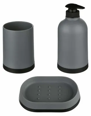 Produktbild von Set von Badaccessoires in türkis Farbe, Badaccessoires 3 Elemente