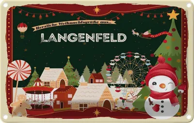 Produktbild von vianmo Blechschild 12x18 cm Weihnachten LANGENFELD