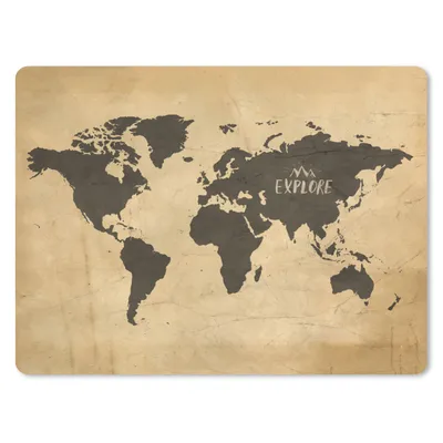 Produktbild von MuchoWow® Mauspad Mousepad Weltkarte - Vintage - Braun 23x19 cm - Mousepads - Maus Mat - Pad - Mausunterlage - Schreibtischunterlage - Mauspad