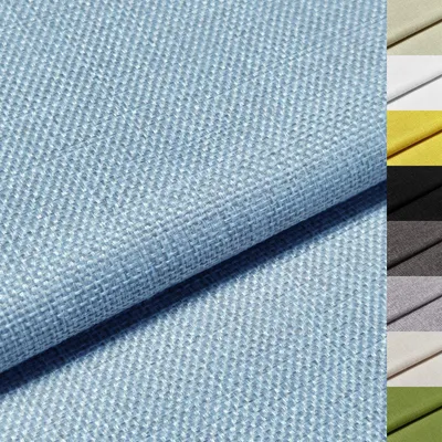 Produktbild von Helleblaue Leinenlook Stoffe 500 x 148 cm - Möbel- und Vorhangstoff