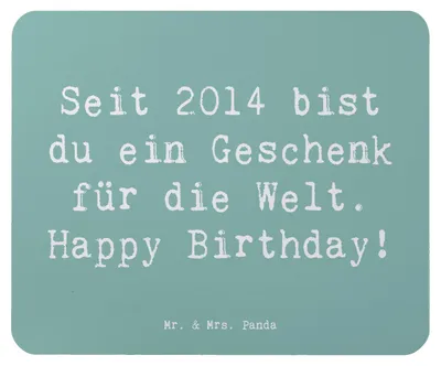 Produktbild von Mr. & Mrs. Panda Mouse Pad Spruch 2014 Geburtstag Geschenk - Meeresbrise - mousematte, Geburtsjahr erinnern, mauspad laptop, Geburtstagsgeschenk, Glückwunsch, Alter, pc