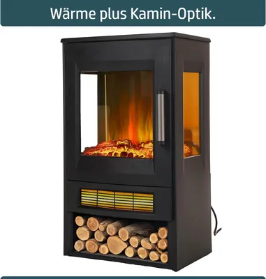 Produktbild von Ambiness Elektrokamin Magnus | 2 Heizstufen 1000W & 2000W | LED - 3D Flammeneffekt & Smart-Home-Steuerung | inkl. Fernbedienung Timer & Thermostat | Überhitzungsschutz | gehärtetes Glas