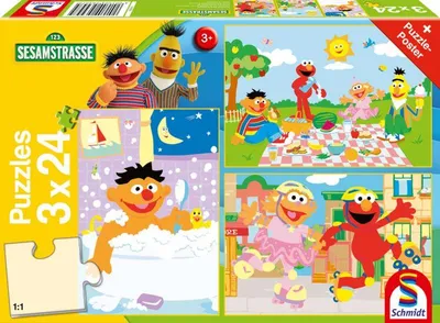 Zdjęcie produktu dla Schmidt Sesame Street Make Things Puzzle, 3 x 24 elementy