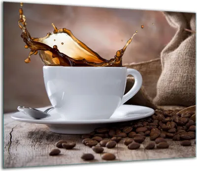 Obrázok produktu pre Kryt varnej dosky Sklenený kryt varnej dosky Splashback 60x52cm Káva