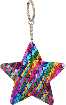 Produktbild von Frauen Glitzer Pailletten Stern Auto Schlüsselanhänger Schlüsselanhänger Tasche hängen Ornament Anhänger-Mehrfarbig