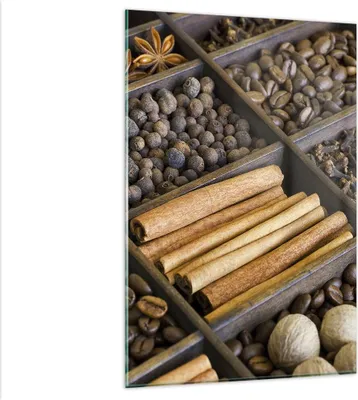 Produktbild von Bilder auf glas - Einteilig - Zimt Vanille Kaffee Getreide - 80x120cm - Glasbilder - Wandbilder - Bilder - Wanddekoration aus Glas - Glas Bilder - Wandbild auf Glas - GPA80x120-2311