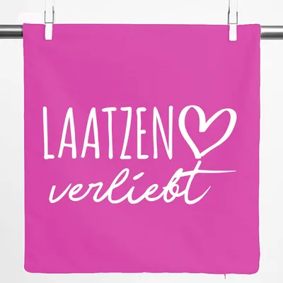 Produktbild von Huuraa Kissenbezug Laatzen verliebt 40x40cm Fuchsia Baumwolle Dekokissenbezug Geschenkidee