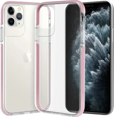 Obrázek produktu pro Pouzdro pro Apple iPhone 11 Pro, průhledné zadní strana, pevné, odolné okraje, růžová barva
