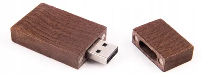 Obrázek produktu pro MemoRabbit Dřevěný široký USB flash disk 4GB Tmavé dřevo