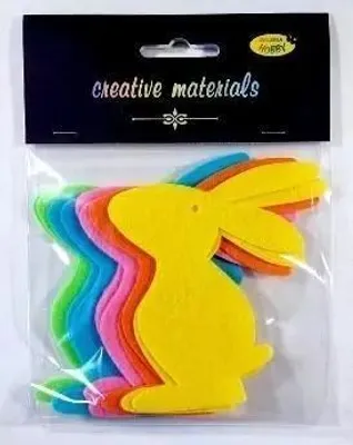 Produktbild von Filzhäschen, 10 cm, 10 Stück, gemischt – Galeria Hobby