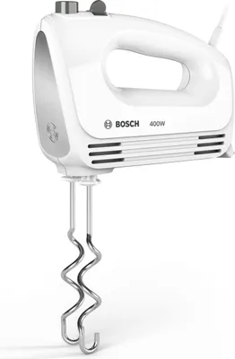 Bosch MSMP1000GB Handmixer, 350 W, Weiß/rot – Mit Anti-Splash-Funktion & Abnehmbarem Mixfuß