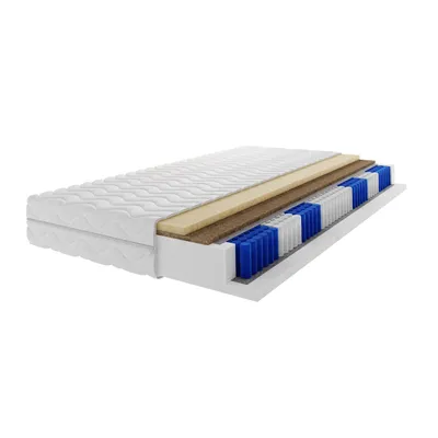 Zdjęcie produktu dla Materac dwustronny multipocketowy Lavender 160x200 piankowy z matą kokosową hipoalergiczny z 7 strefami komfortu H3/H4