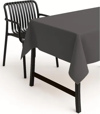 Produktbild von Tischdecke mit Lotuseffekt Leinenoptik wasserabweißend abwaschbar 160 x 260 cm - dunkelgrau
