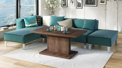 Produktbild von Design Couchtisch Tisch Aston stufenlos höhenverstellbar ausziehbar 120 bis 200cm Esstisch
