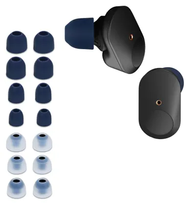 Produktbild von kwmobile 14x Ersatzpolster kompatibel mit Sony WF-1000XM3 / WF-1000XM4 / WF-1000XM5 - 4 Größen - Silikon Ersatz Ohrstöpsel In-Ear Kopfhörer - Polster