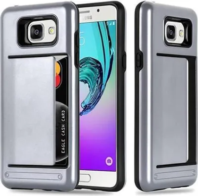 Produktbild von Cadorabo Schutzhülle für Samsung Galaxy A5 2016 Hülle in Silber Outdoor Hybrid Hard Case Cover Handyhülle Etui Heavy