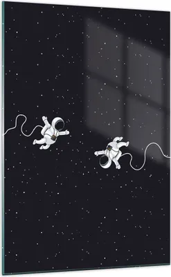 Produktbild von Bilder auf glas - Einteilig - Cartoon Astronauten Kosmos - 70x100cm - Glasbilder - Wandbilder - Bilder - Wanddekoration aus Glas - Glas Bilder - Wandbild auf Glas - GPA70x100-4867