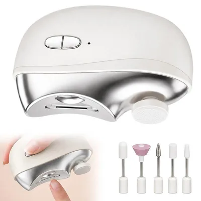 Produktbild von 7 in 1 Elektrischer Nagelknipser mit LED Licht, Nageltrimmer mit Schleiffunktion und Auffangbehälter, wiederaufladbares Maniküre Pediküre Gerät für Senioren