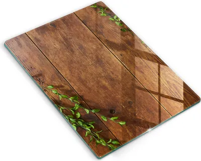 Produktbild von Glasschneideplatte - Herdabdeckplatte - 40x52 cm - Schneidebrett - Spritzschutz - Holzbretter und Blätter