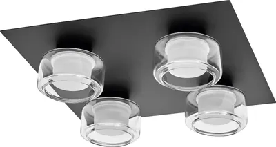 Produktbild von Osram LED Deckenleuchte Orbis Flame Schwarz IP44 4x 5,5W 1400lm Warmweiß - Neutralweiß 3000K - 4000K Click CCT