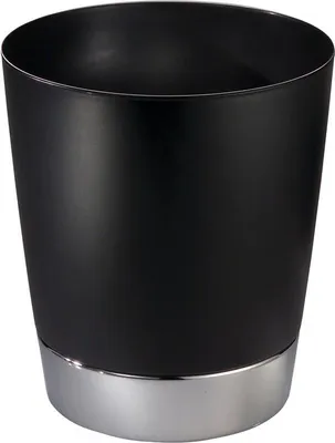 Produktbild von mDesign Mülleimer Abfall Papierkorb Abfalleimer Kunststoff 3 L Schwarz / Chrom
