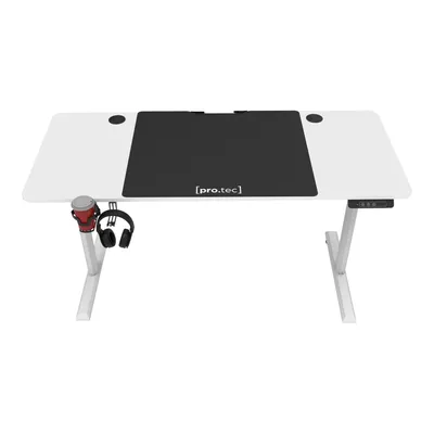 Zdjęcie produktu dla Biurko In And OutdoorMatch Jimmy - biurko stojące - regulowane elektrycznie - białe i czarne - 140 x 60 x 72-117 cm