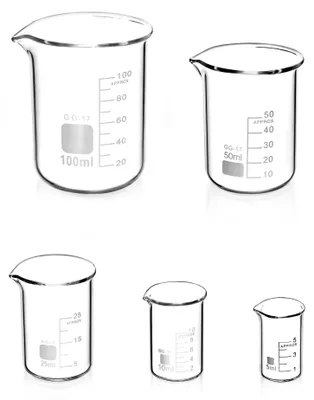 Messbecher-Set 5-tlg. Borosilikatglas 5–100 ml Labor Küche