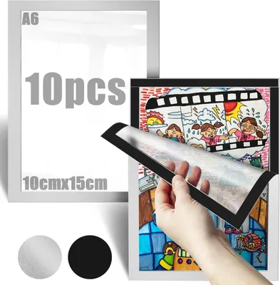 Obrázek produktu pro Magnetické fotorámky, samolepicí, 10 kusů, rozměr 10 x 15 cm, vhodné pro fotografie formátu DIN A6