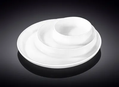 Produktbild von Wilmax Unterteilter Servierteller 25.5 cm aus Porzellan, Weiß WL-992691/A