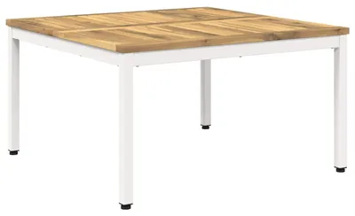 Produktbild von Couchtisch Weiß 80 x 80,5 x 45 cm Massivholz Akazie