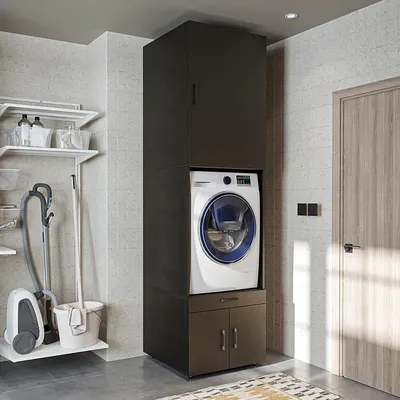 Immagine prodotto di Mobile per lavatrice Roomart, larghezza 67 cm, nero-rovere