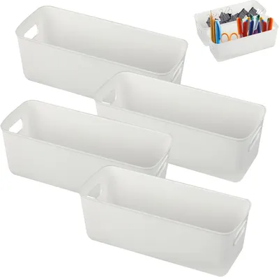 Obrázok produktu pre Ukladacie boxy z plastu, 27 cm, sada 4 kusov, vhodné do kuchyne a kúpeľne