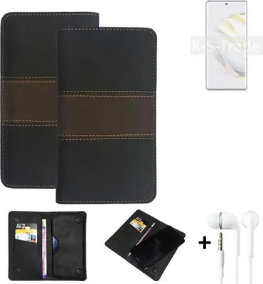 Produktbild von K-S-Trade Handyhülle + Kopfhörer kompatibel mit Huawei nova 10 Schutzhülle Walletcase Bookstyle Tasche Schutz Case Hülle Wallet Cover Kunstleder