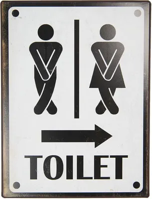 Produktbild von Clayre & Eef Textschild Toilet 26x35 cm schwarz
