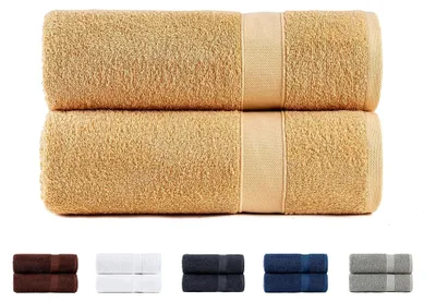 Produktbild von Handtücher, 100% Baumwolle, 550 g/m², extra weich, saugfähig und schnell trocknend, Beige, 100 x 150 cm, 2 Stück