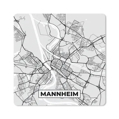 Produktbild von MuchoWow® Mauspad Mousepad Deutschland - Karte - Mannheim - Stadtplan 20x20 cm - Mousepads - Maus Mat - Pad - Mausunterlage - Desk Mat - Bureauartikeln