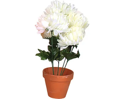 Immagine prodotto di Composizione di fiori artificiali di crisantemo in vaso, vari colori