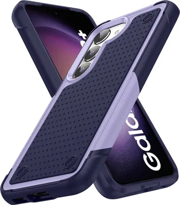 Produktbild von Für Samsung Galaxy S23+ Hülle Militärqualität Stoßfest Hybrid 2 in 1 Hart PC Weich TPU Handyhülle Lila Blau