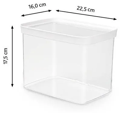 Produktbild von Emsa Optima Trockenvorratsdose 4,4 Liter, rechteckig, 100 Prozent sicher, hygienisch, platzeffizient, Frischedichtung, transparentes Design, Schnappve