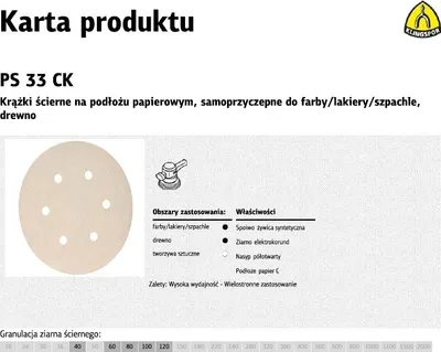 Zdjęcie produktu dla Klingspor Krążek Ścierny Samoprzyczepny 150Mm Ps33Ck Gr. 60 Gls3 100Szt.