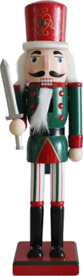Image de Casse-Noisette Rebecca Mobili Renge 35x8x10 Bois Vert Rouge Classique