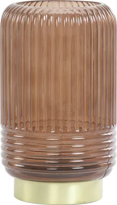 Produktbild von LED-Tischlampe - Dunkelbraun - Glas - H 27 cm - Batteriebetrieb