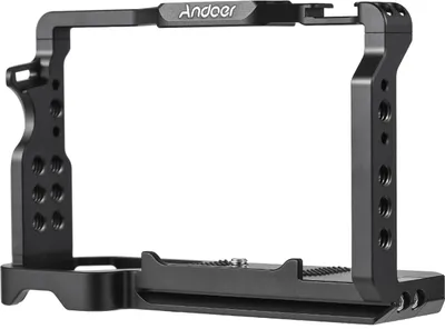 Produktbild von Andoer Kamerakaefig, Kamera-Videokaefig aus Aluminiumlegierung mit Kaltschuhhalterungen, zahlreiche 1/4-Zoll-Gewinde, Ersatz fuer Sony A7C-Kamera