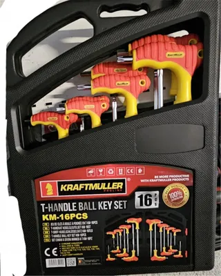 Produktbild von Kopie von Torx und Innensechskant T-Steckschlüssel Schraubendreher Satz T Griff 16 tlg. #1