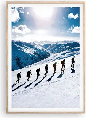 Produktbild von Gerahmtes Poster - Rahmen in heller Eiche - Berg Wanderung Gipfel - 70x100 cm - Wand Bild - Wanddeko - Wandbilder - Kunstposter - Wandposter - Bilderrahmen - Bilder - Kunstdruck - P2NPA70x100-4803