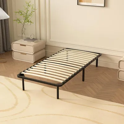 Image de DEWINNER Sommier 90x190 | Sommiers à Lattes avec 6 Pieds pour Adulte | Cadre de Lit 90x190 avec Sommier | Hauteur du Cadre de Lit 29cm | 18 Lattes