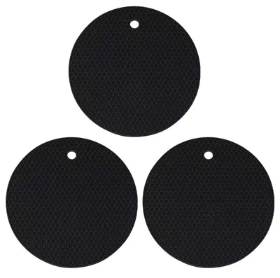 3er Set Silikon-Untersetzer, hitzebeständig bis 230°C, Ø 17,5 cm